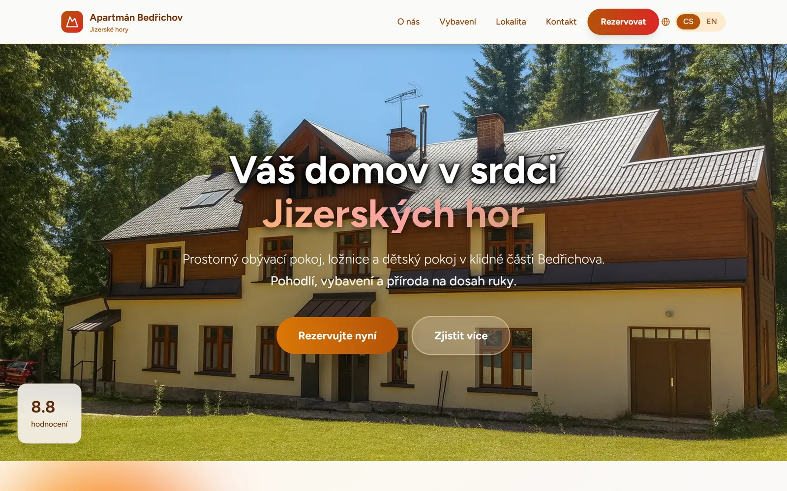 Apartmán Bedřichov 164 - náhled webu