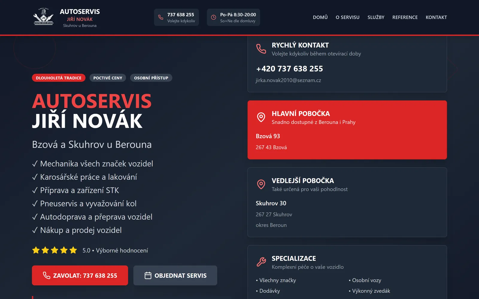 Autoservis Beroun – Jiří Novák - náhled webu