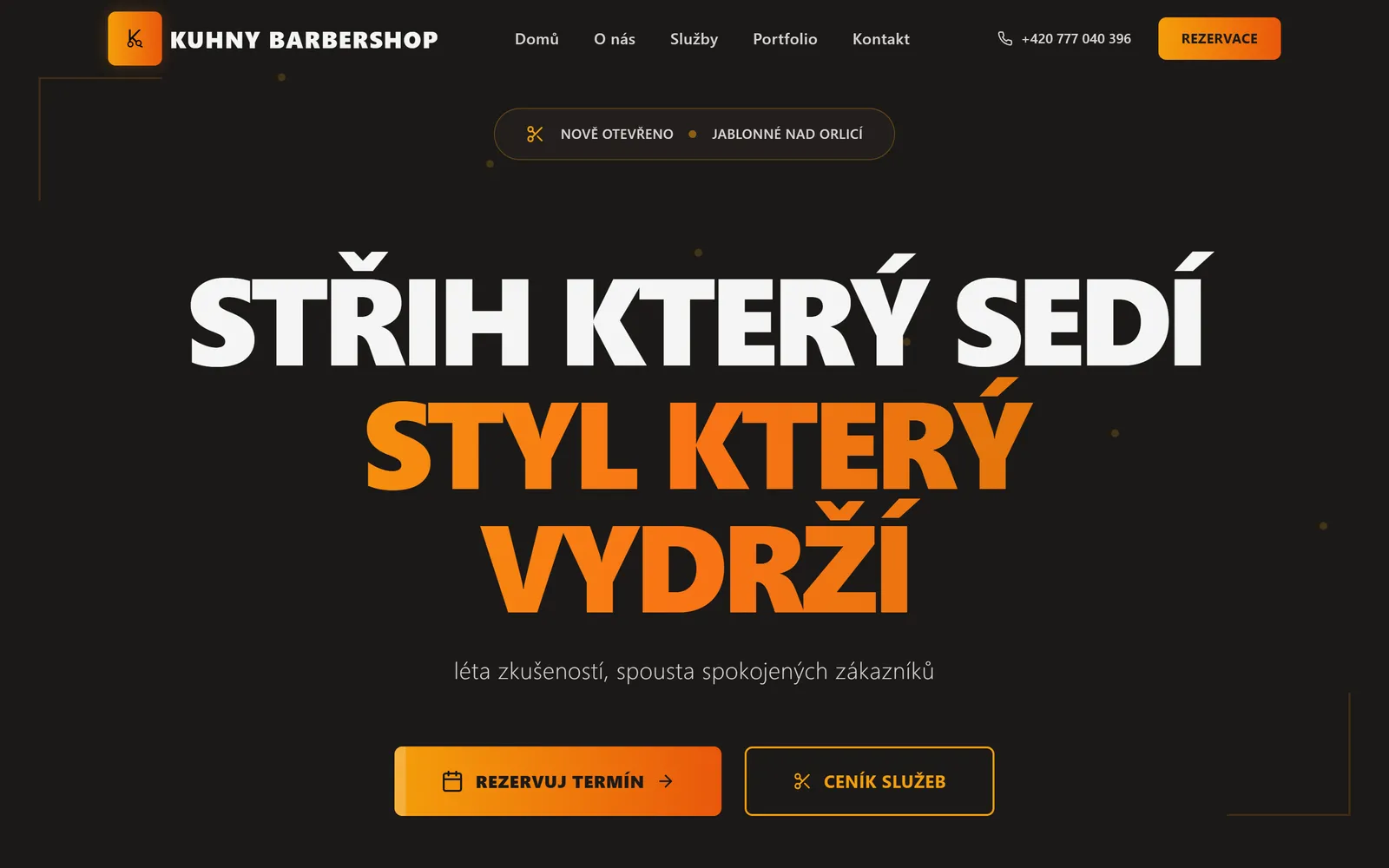 Kuhny BarberShop - web na míru od Lafaga