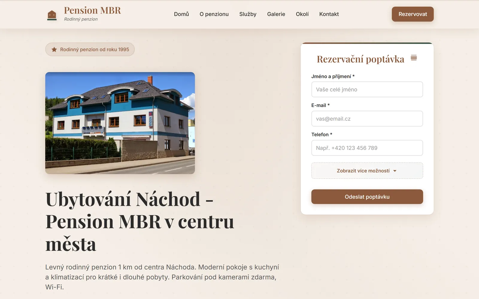 Pension MBR - náhled webu