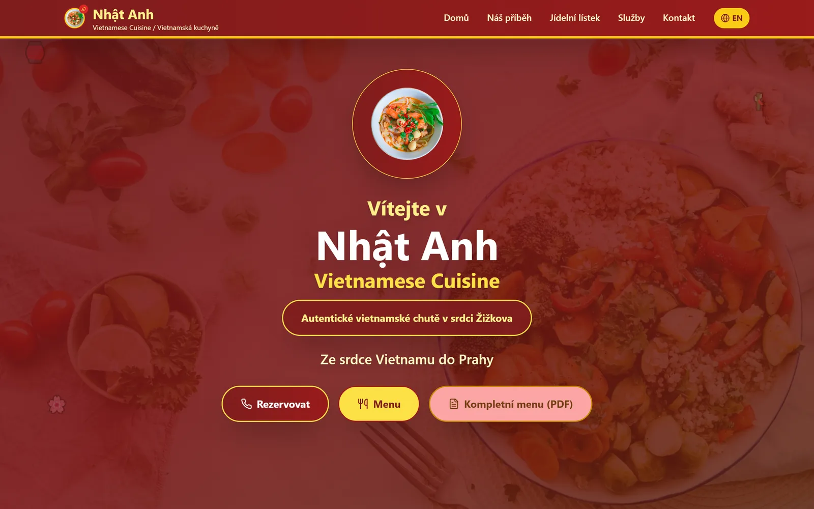 Restaurace Nhat Anh - náhled webu