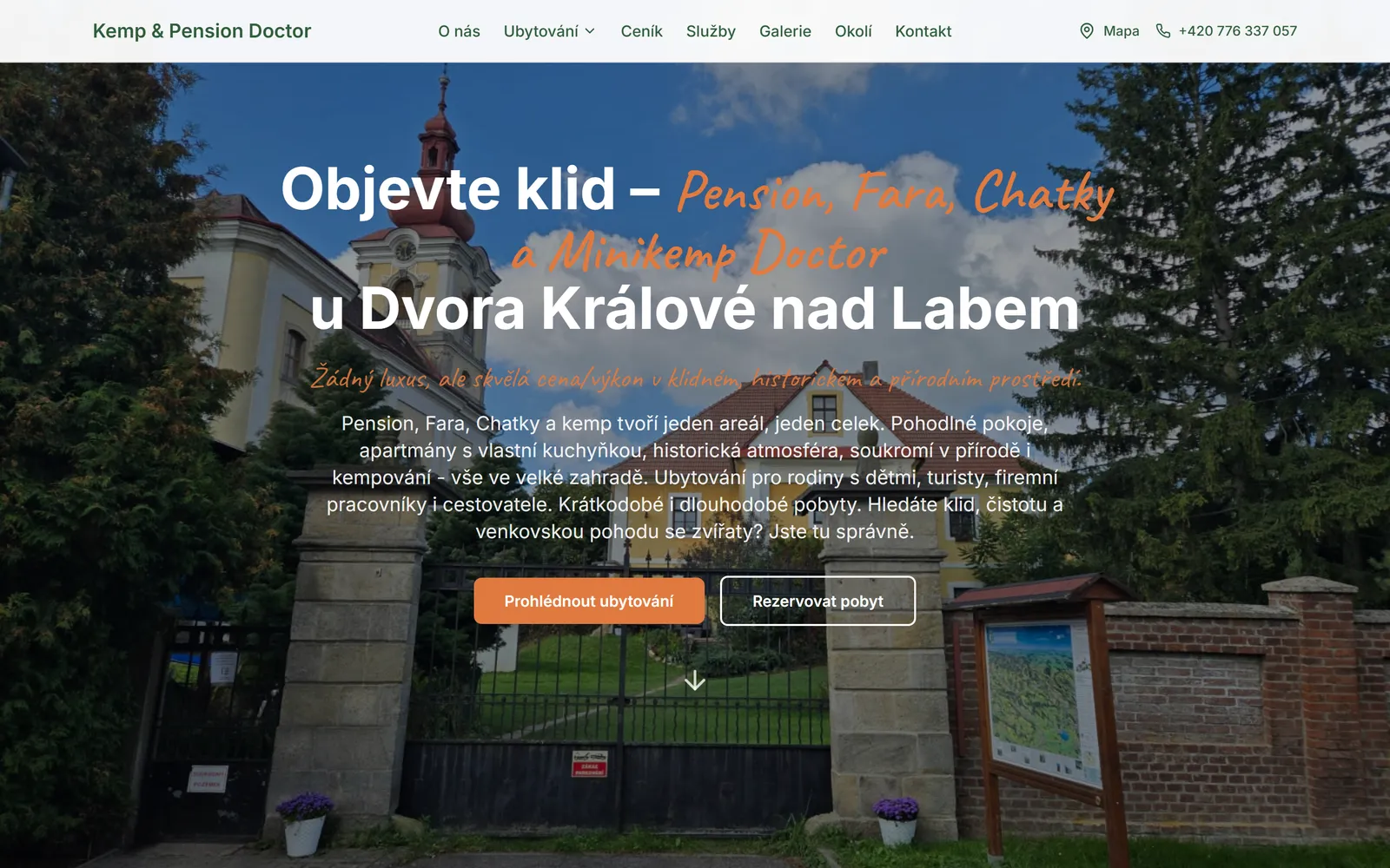 Kemp & Pension Doctor - náhled webu