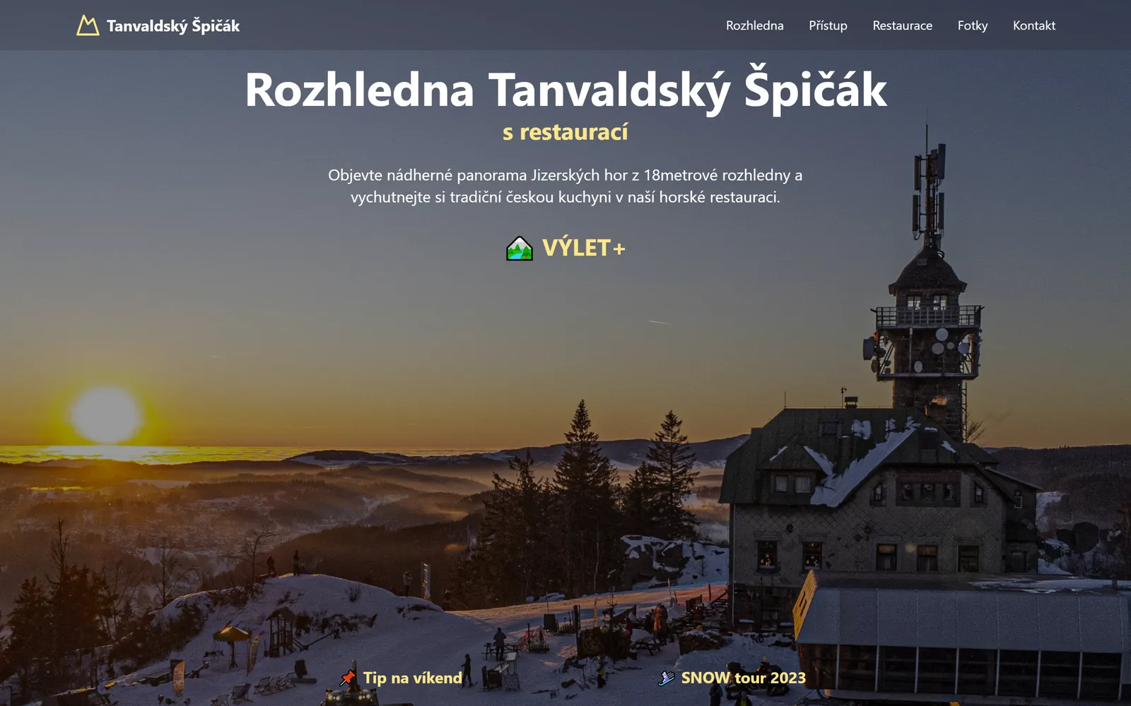Rozhledna Tanvaldský Špičák - náhled webu