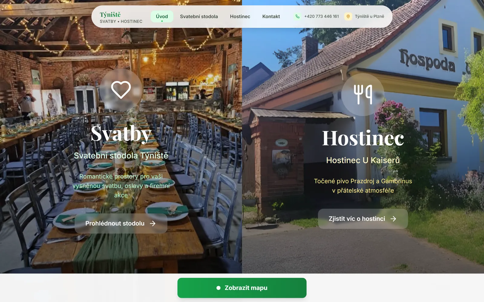 Hostinec U Kaiserů - náhled webu